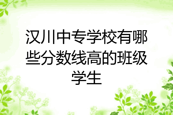 汉川中专学校有哪些分数线高的班级学生