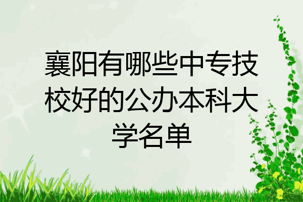 襄阳有哪些中专技校好的公办本科大学名单