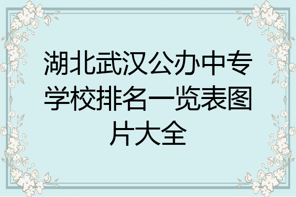 湖北武汉公办中专学校排名一览表图片大全