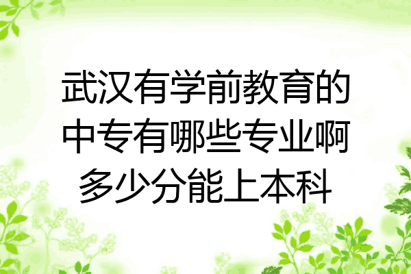 武汉有学前教育的中专有哪些专业啊多少分能上本科
