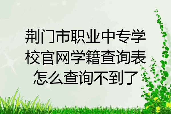 荆门市职业中专学校官网学籍查询表怎么查询不到了