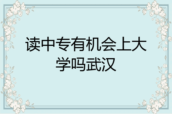读中专有机会上大学吗武汉