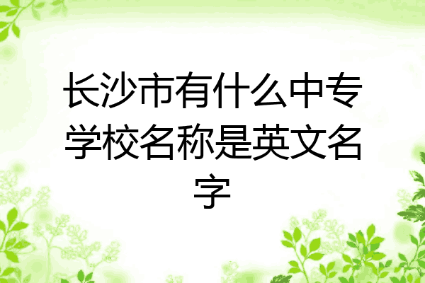 长沙市有什么中专学校名称是英文名字
