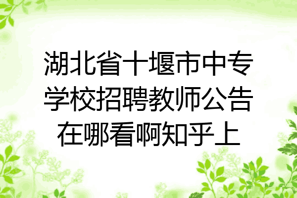 湖北省十堰市中专学校招聘教师公告在哪看啊知乎上