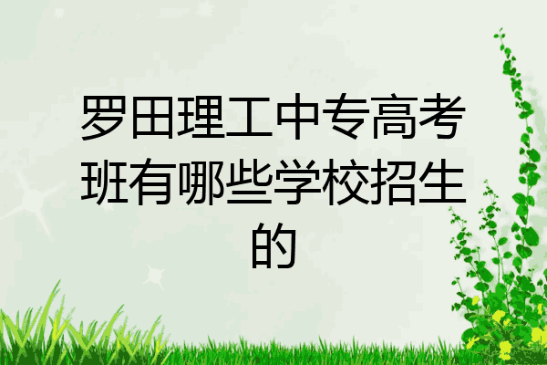 罗田理工中专高考班有哪些学校招生的