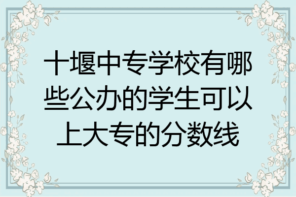 十堰中专学校有哪些公办的学生可以上大专的分数线