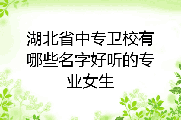 湖北省中专卫校有哪些名字好听的专业女生