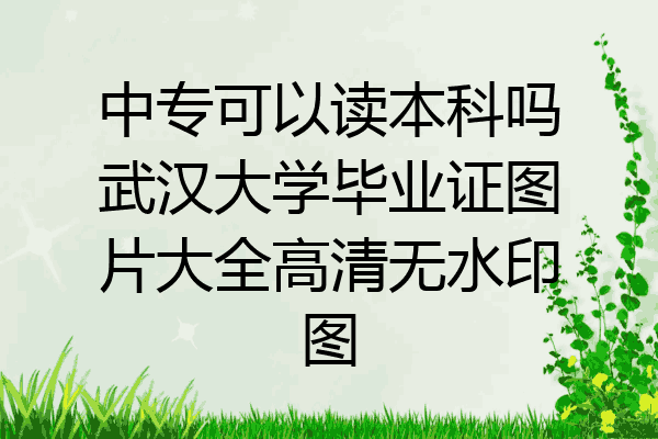 中专可以读本科吗武汉大学毕业证图片大全高清无水印图