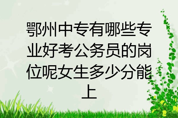 鄂州中专有哪些专业好考公务员的岗位呢女生多少分能上