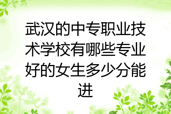 武汉的中专职业技术学校有哪些专业好的女生多少分能进