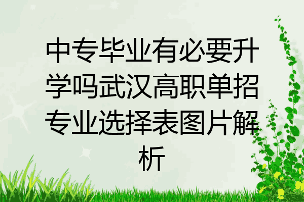 中专毕业有必要升学吗武汉高职单招专业选择表图片解析