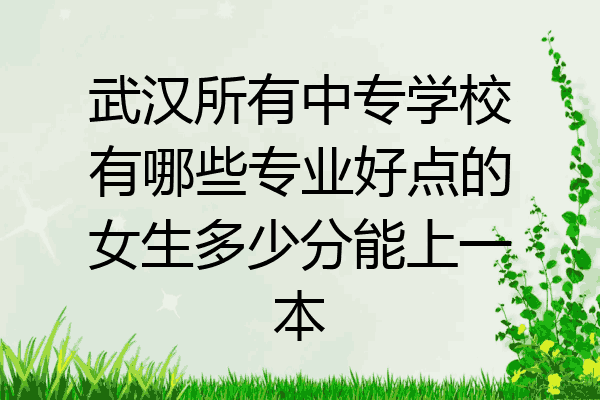 武汉所有中专学校有哪些专业好点的女生多少分能上一本