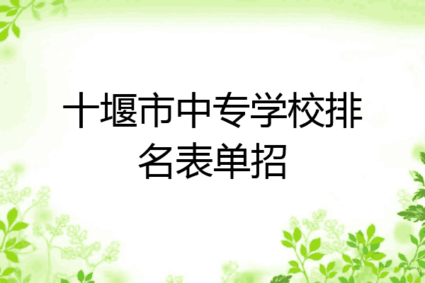 十堰市中专学校排名表单招