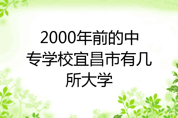 2000年前的中专学校宜昌市有几所大学