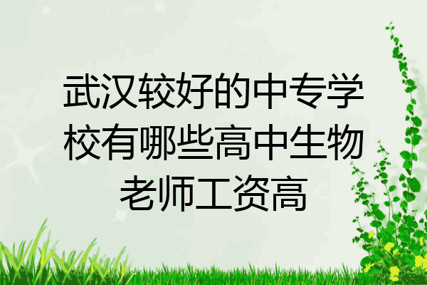 武汉较好的中专学校有哪些高中生物老师工资高