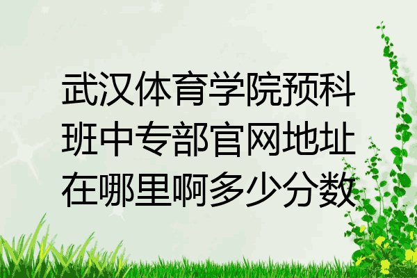 武汉体育学院预科班中专部官网地址在哪里啊多少分数
