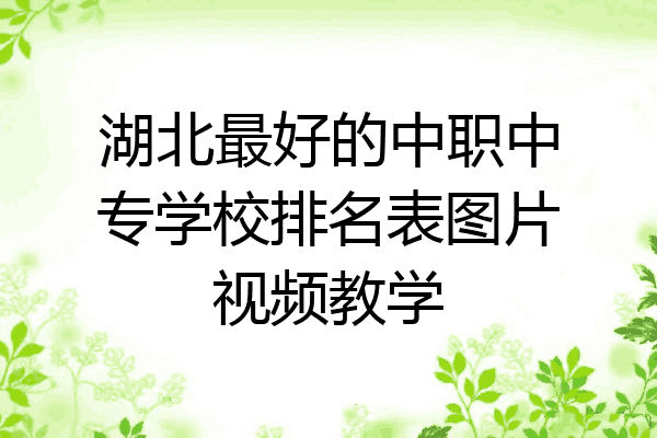 湖北最好的中职中专学校排名表图片视频教学