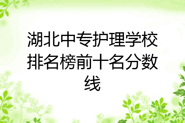 湖北中专护理学校排名榜前十名分数线
