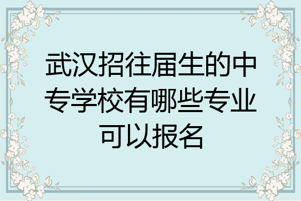 武汉招往届生的中专学校有哪些专业可以报名