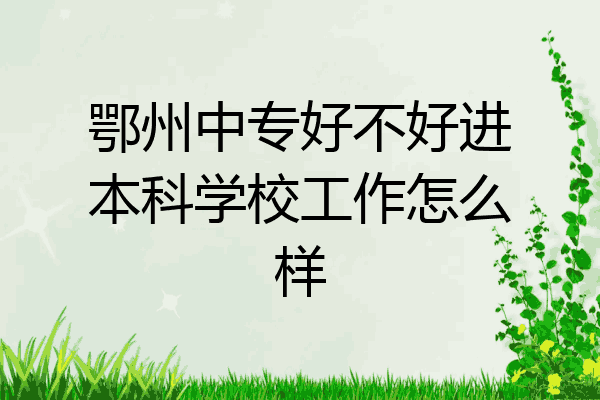 鄂州中专好不好进本科学校工作怎么样