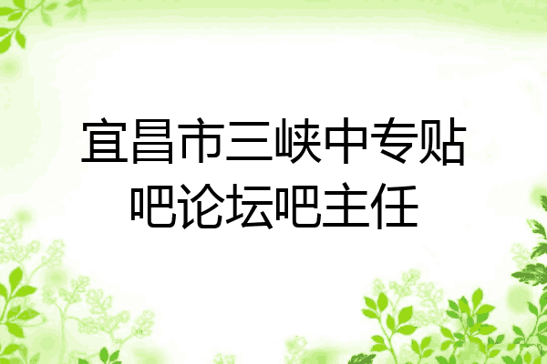 宜昌市三峡中专贴吧论坛吧主任