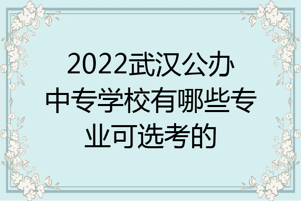 2022武汉公办中专学校有哪些专业可选考的