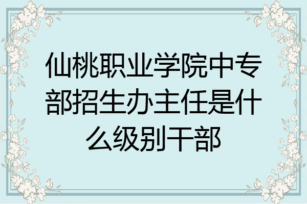 仙桃职业学院中专部招生办主任是什么级别干部