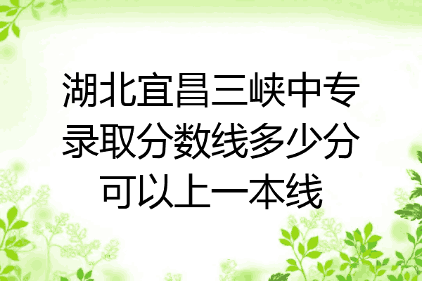 湖北宜昌三峡中专录取分数线多少分可以上一本线
