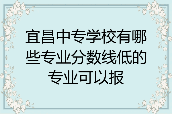 宜昌中专学校有哪些专业分数线低的专业可以报