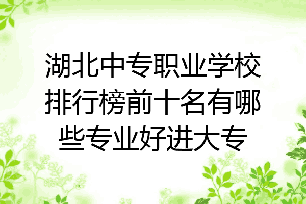 湖北中专职业学校排行榜前十名有哪些专业好进大专