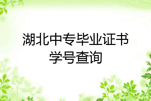 湖北中专毕业证书学号查询