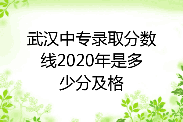武汉中专录取分数线2020年是多少分及格
