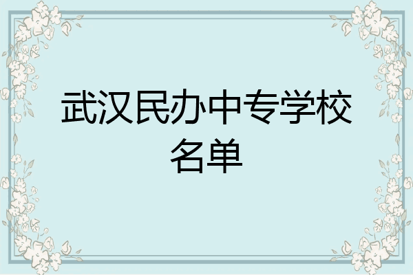 武汉民办中专学校名单