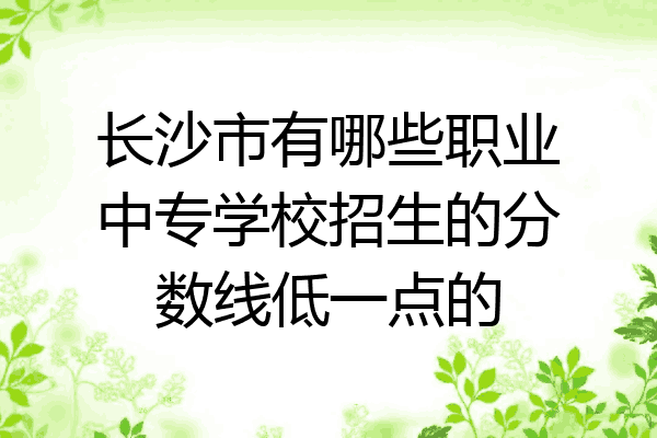 长沙市有哪些职业中专学校招生的分数线低一点的