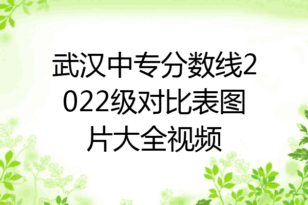 武汉中专分数线2022级对比表图片大全视频