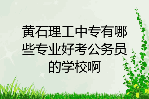黄石理工中专有哪些专业好考公务员的学校啊