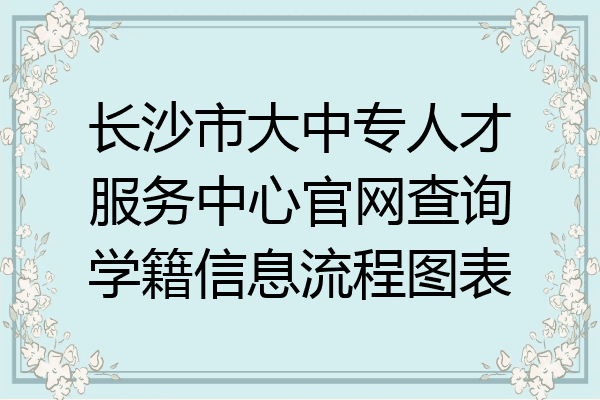 长沙市大中专人才服务中心官网查询学籍信息流程图表