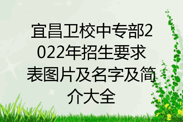 宜昌卫校中专部2022年招生要求表图片及名字及简介大全