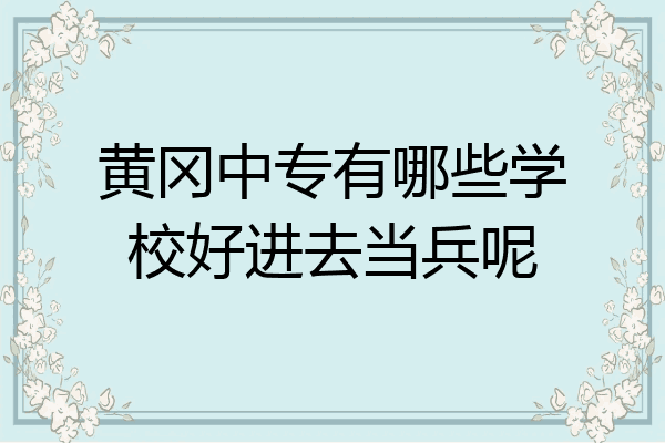 黄冈中专有哪些学校好进去当兵呢