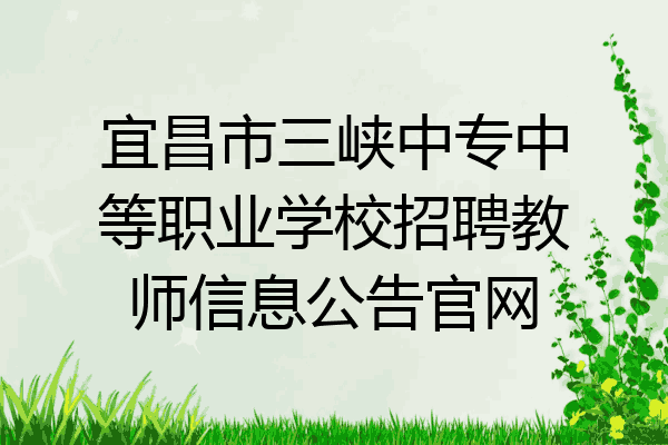 宜昌市三峡中专中等职业学校招聘教师信息公告官网