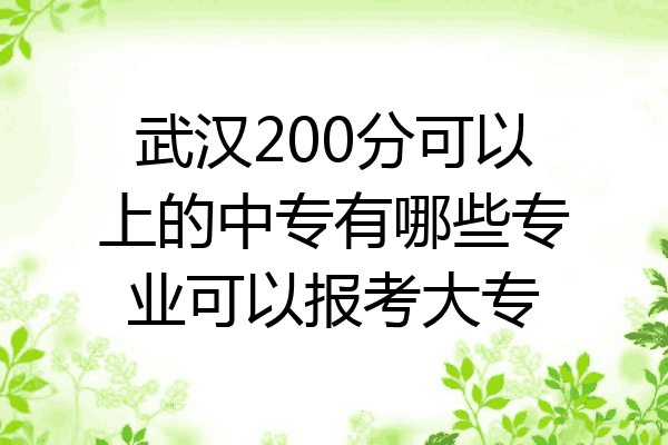 武汉200分可以上的中专有哪些专业可以报考大专