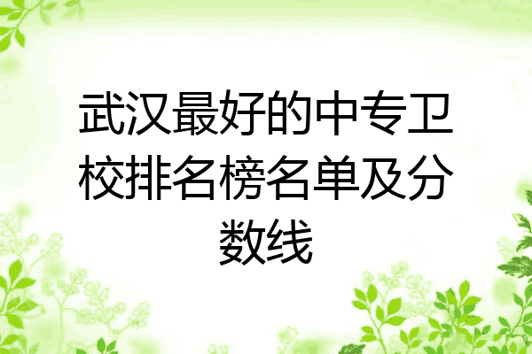 武汉最好的中专卫校排名榜名单及分数线