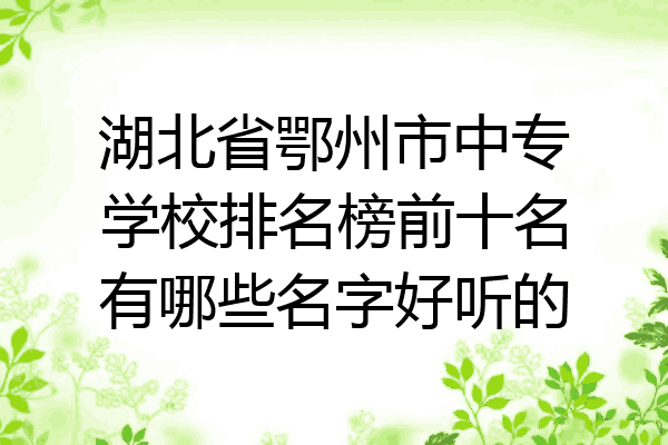 湖北省鄂州市中专学校排名榜前十名有哪些名字好听的