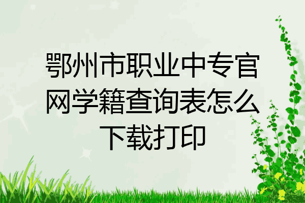鄂州市职业中专官网学籍查询表怎么下载打印