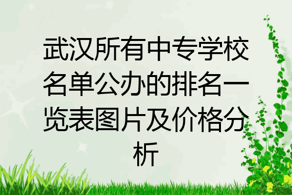 武汉所有中专学校名单公办的排名一览表图片及价格分析