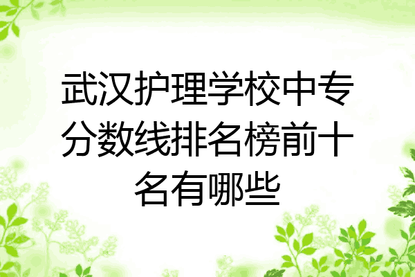 武汉护理学校中专分数线排名榜前十名有哪些