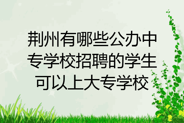 荆州有哪些公办中专学校招聘的学生可以上大专学校