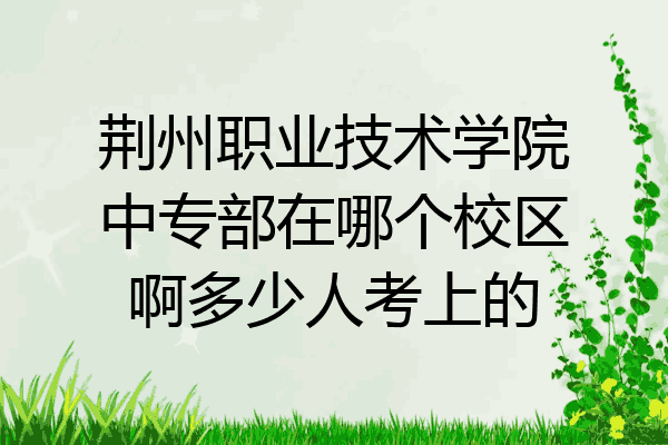 荆州职业技术学院中专部在哪个校区啊多少人考上的
