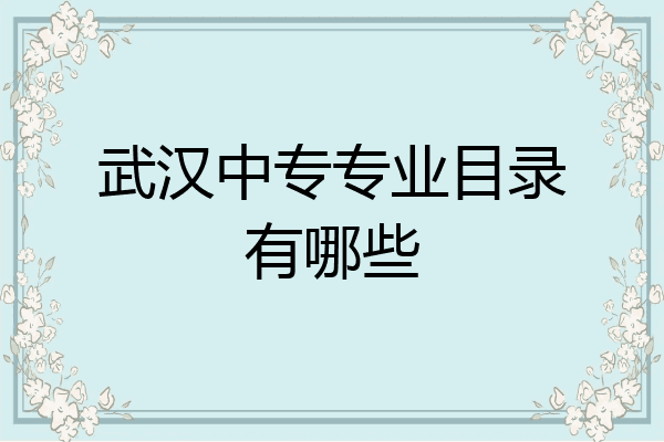 武汉中专专业目录有哪些