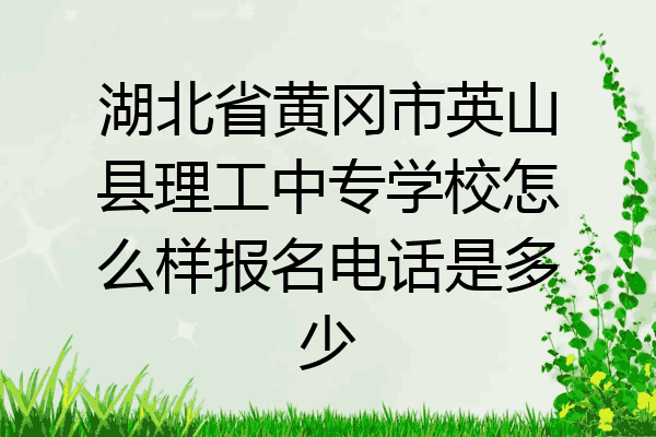 湖北省黄冈市英山县理工中专学校怎么样报名电话是多少